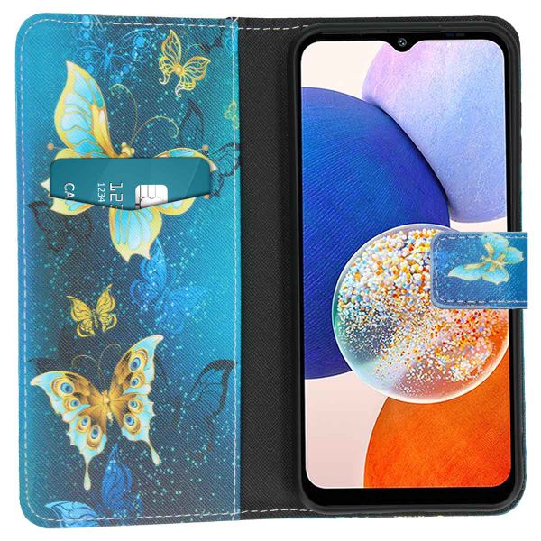 imoshion Design Softcase Bookcase Samsung Galaxy A14 (5G) - Blue Butterfly