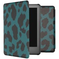 imoshion Design Slim Hard Case Bookcase Amazon Kindle 10 - Green Leopard