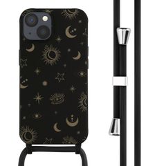 imoshion Siliconen design hoesje met koord iPhone 13 - Sky Black