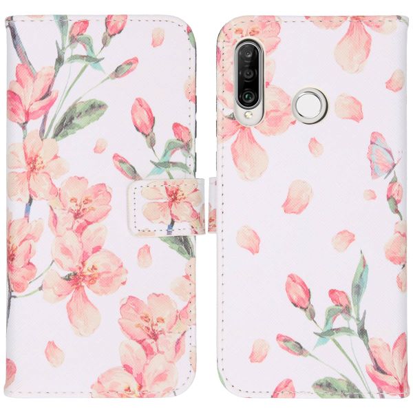 imoshion Design Softcase Bookcase Huawei P30 Lite - Bloem - Roze