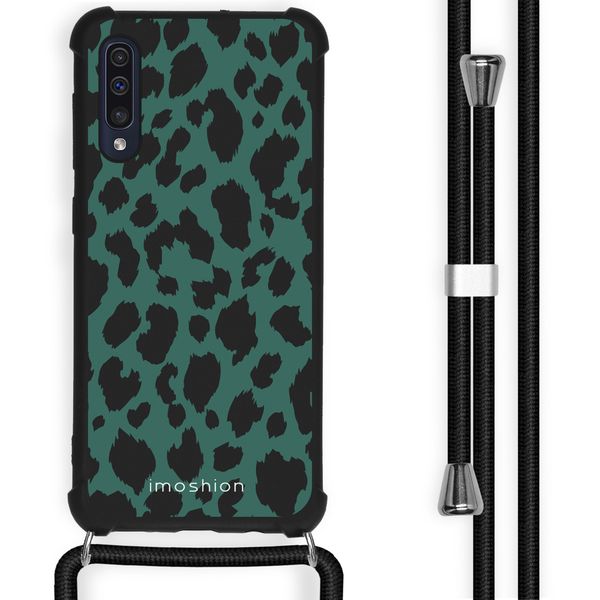 imoshion Design hoesje met koord Samsung Galaxy A50 - Luipaard - Groen / Zwart