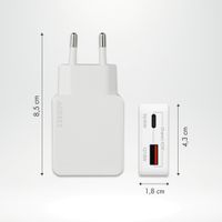Accezz Ultra Slim GaN Oplader - USB-C + USB-A - 45W - Wit - Google Pixel 7 Pro