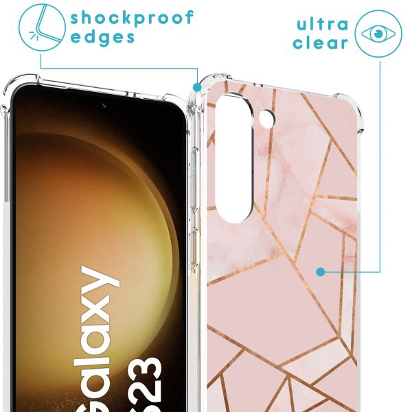 imoshion Design hoesje met koord Samsung Galaxy S23 - Grafisch Koper - Roze / Goud