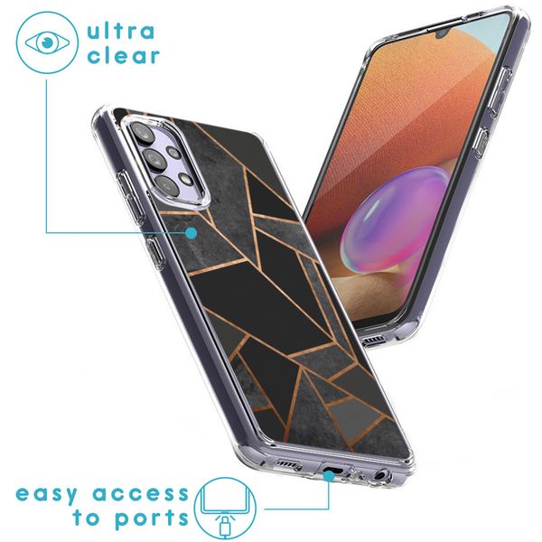 imoshion Design hoesje Samsung Galaxy A32 (4G) - Grafisch Koper / Zwart