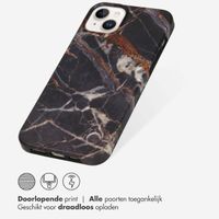 Selencia Aurora Fashion Backcover iPhone 14 Plus - Duurzaam hoesje - 100% gerecycled - Zwart Marmer