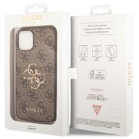 Guess 4G Metal Logo Backcover iPhone 15 - Bruin