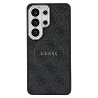 Guess 4G Leather Backcover met MagSafe Samsung Galaxy S26 Ultra - Gold Edge - Black