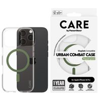 CARE by PanzerGlass Urban Combat Case MagSafe iPhone 16 Pro - Transparant / Groen