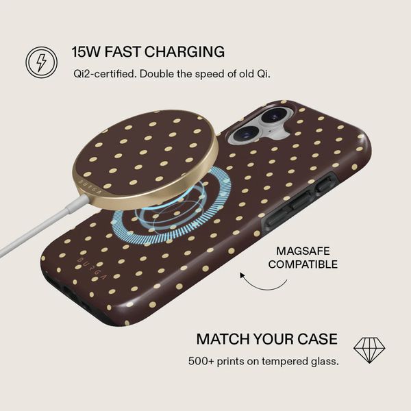 Burga Wireless Magnetic Charger - MagSafe and Qi2 - Sorry Busy / Gold
