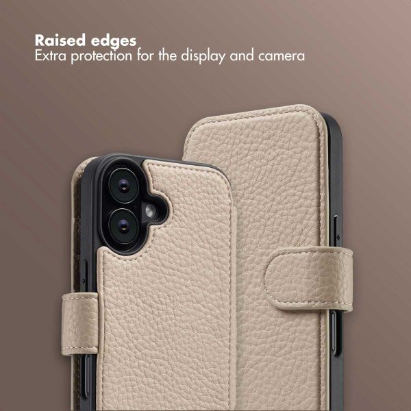 Selencia Riva Bookcase with MagSafe and phone strap Apple iPhone 16 - Beige