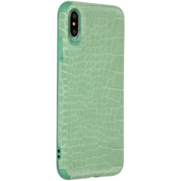 My Jewellery Croco Softcase Backcover iPhone Xs Max - Groen