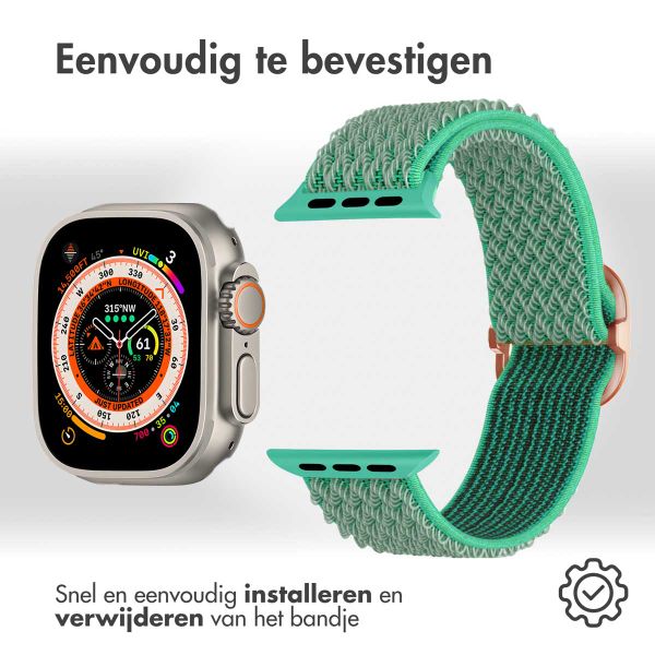 imoshion Elastisch nylonbandje Apple Watch Series 1 t/m 11 / SE / Ultra (44/45/46/49 mm) - Turquoise