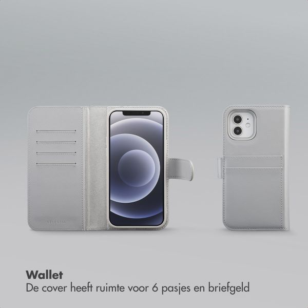 Selencia Olyn Uitneembare Bookcase met MagSafe Apple iPhone 12 (Pro) - Grijs