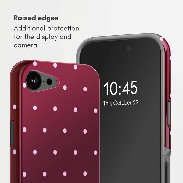 Selencia Vivid Back Cover with MagSafe Apple iPhone 17e / 16e - Happy Dots Burgundy