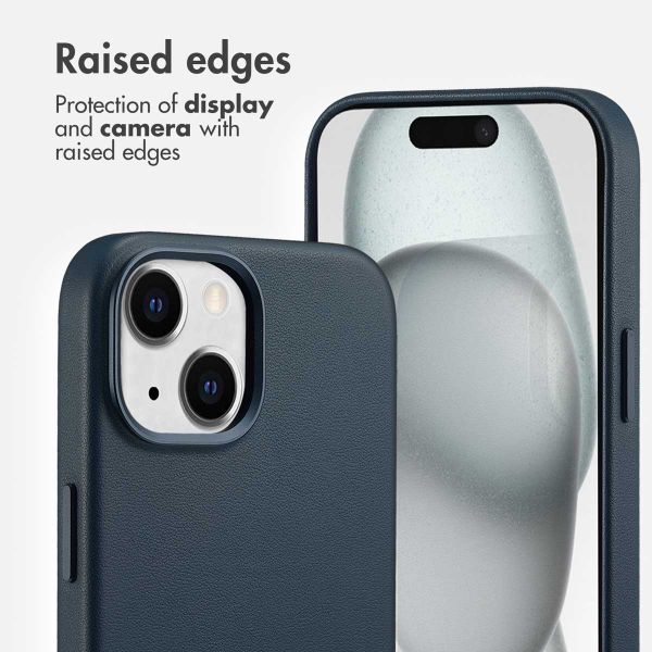 Accezz Leather Back Cover with MagSafe Apple iPhone 15 - Nightfall Blue