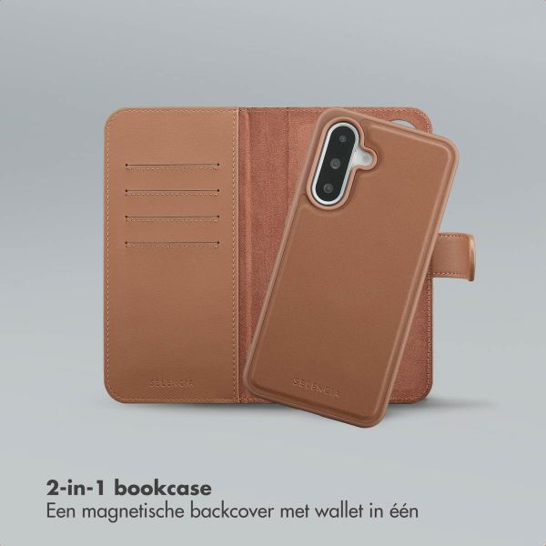 Selencia Olyn Uitneembare Bookcase met MagSafe Samsung Galaxy A36 - Bruin