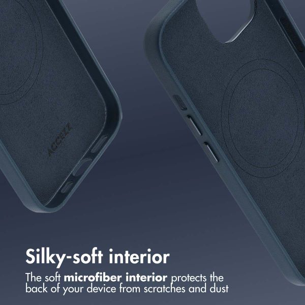 Accezz Leather Back Cover with MagSafe Apple iPhone 15 - Nightfall Blue