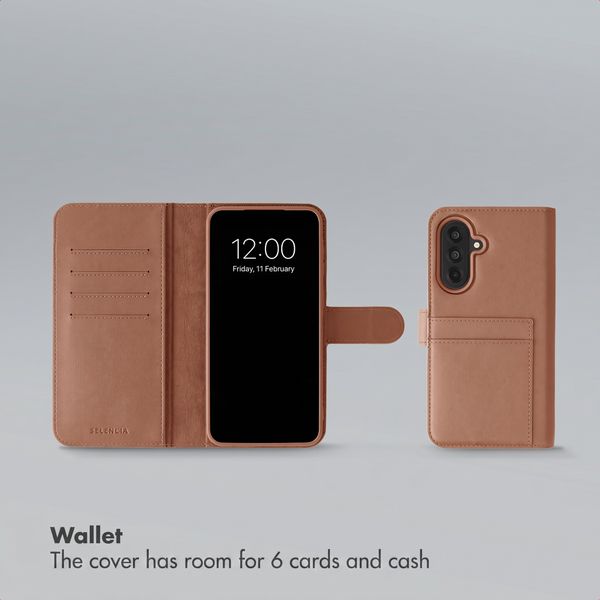 Selencia Olyn Detachable Bookcase with MagSafe Samsung Galaxy A37 (5G) - Brown