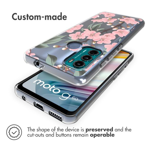 imoshion Design hoesje Motorola Moto G60 - Bloem - Roze / Groen