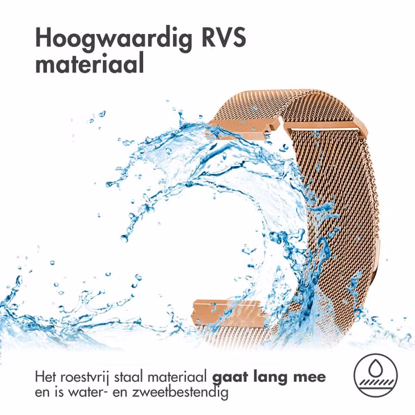 imoshion Milanees magnetisch bandje  - Universeel 20 mm aansluiting - Maat S - Rosé Goud