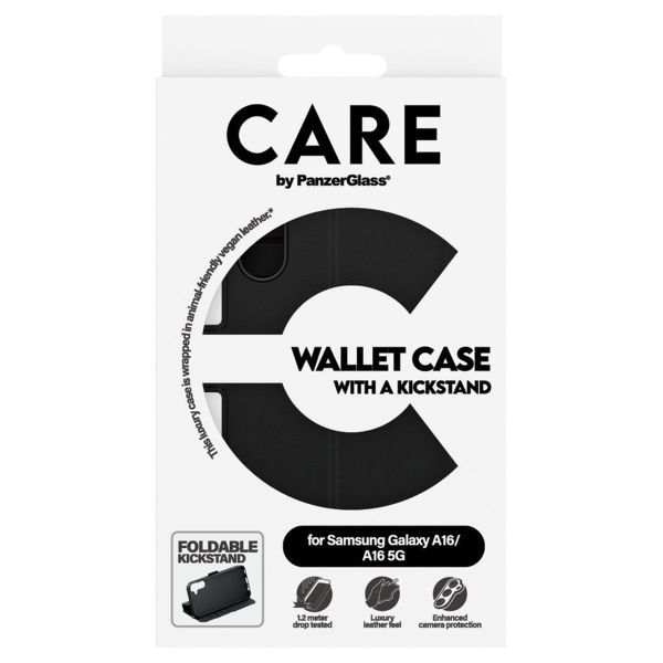 CARE by PanzerGlass Feature Wallet Case w. Kickstand Samsung Galaxy A16 - Zwart