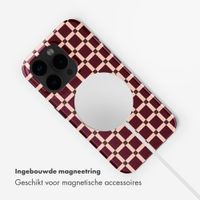 Selencia Vivid Backcover met MagSafe Apple iPhone 15 Pro - Check This Burgundy