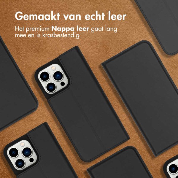 Accezz Premium Leather Slim Bookcase Apple iPhone 14 Pro Max - Zwart