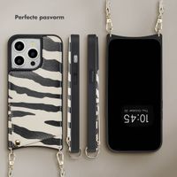 Selencia Nova Telefoonhoes met Koord en Pashouder Apple iPhone 14 Pro - Zazzy Zebra