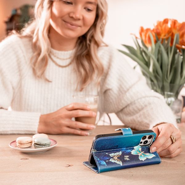 imoshion Design Softcase Bookcase Samsung Galaxy S21 Plus - Blue Butterfly