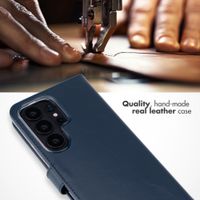 Selencia Genuine Leather Book Case Samsung Galaxy S26 Ultra - Dark Blue