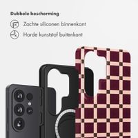 Selencia Vivid Backcover met MagSafe Samsung Galaxy S26 Ultra - Check This Burgundy