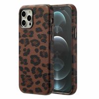 Selencia Sabi Back Cover Panther Print with MagSafe Apple iPhone 12 (Pro) - Mocha Brown