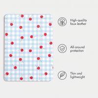 imoshion Design Trifold Case Apple iPad 9 (2021) 10.2 inch / iPad 8 (2020) 10.2 inch / iPad 7 (2019) 10.2 inch - Cherry Check