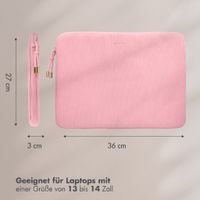 Selencia Corduroy Laptop hoes 13-14 inch - Laptopsleeve - Soft Blush