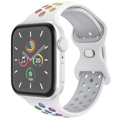 imoshion Sport⁺ bandje Apple Watch Series 1 t/m 10 / SE / Ultra (2) (44/45/46/49 mm) - Maat M/L - White Rainbow