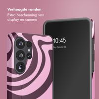 Selencia Vivid Backcover Samsung Galaxy S26 Ultra - Wavy Swirl Pink Plum