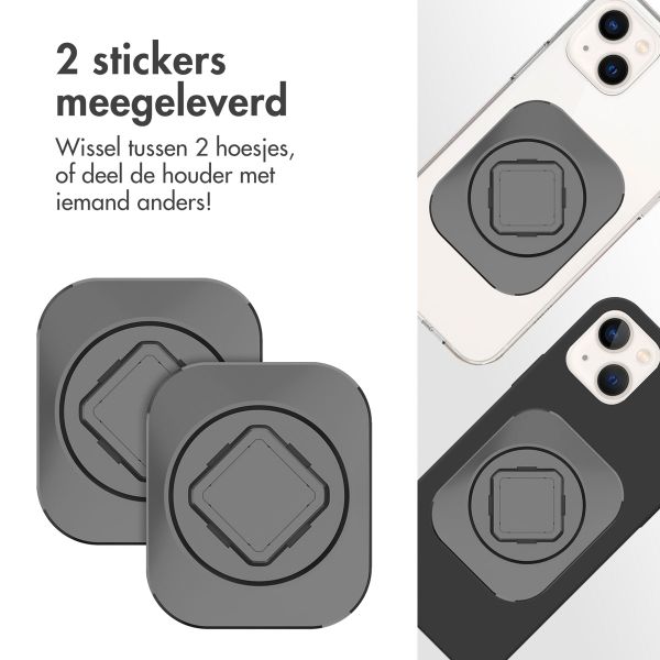 Accezz EasyLock telefoonhouder fiets - inclusief hoesje Apple iPhone 14 - Aluminium - 360 graden draaibaar - Zwart