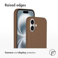 Accezz Liquid Silicone Back Cover with MagSafe Apple iPhone 16 - Light brown