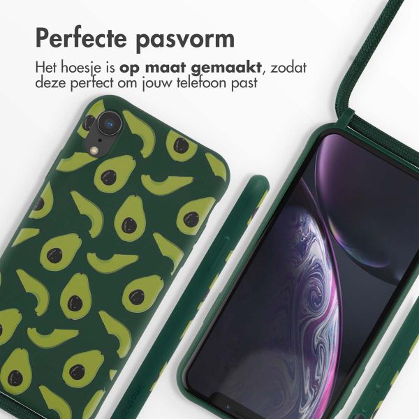 imoshion Siliconen design hoesje met koord iPhone Xr - Avocado Green