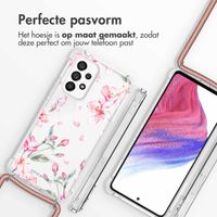 imoshion Design hoesje met koord Samsung Galaxy A53 - Bloem - Roze