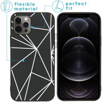 imoshion Design hoesje iPhone 12 (Pro) - Grafisch - Lijn Zwart