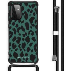 imoshion Design hoesje met koord voor Samsung Galaxy A72 - Luipaard - Groen / Zwart