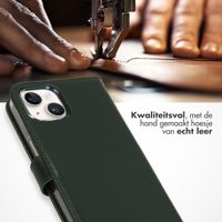 Selencia Echt Lederen Bookcase iPhone 15 Plus - Groen