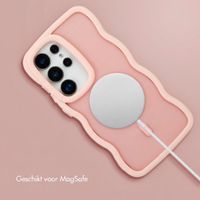 Selencia Wavy Backcover met MagSafe Samsung Galaxy S25 Ultra - Soft Pink