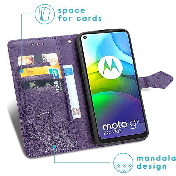 imoshion Mandala Bookcase Motorola Moto G9 Power - Paars