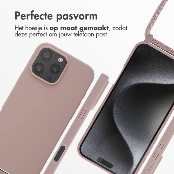 imoshion Siliconen hoesje met koord Apple iPhone 16 Pro Max - Sand Pink