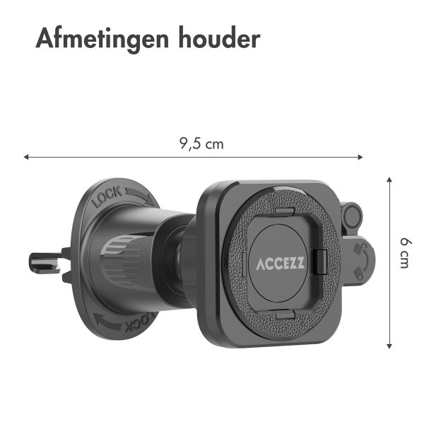 Accezz EasyLock telefoonhouder auto - inclusief hoesje Apple iPhone 14 Pro - Ventilatierooster - 360 graden draaibaar - Zwart