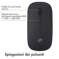 imoshion Draadloze muis - Oplaadbare computermuis + 2.4G USB-A adapter - Zwart