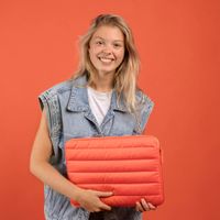 imoshion Puffer Laptop hoes 15-16 inch - Laptopsleeve - Apricot Crush Orange