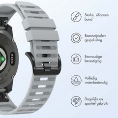 imoshion QuickFit® Stripe Siliconenbandje  - Garmin 22 mm aansluiting - Grijs